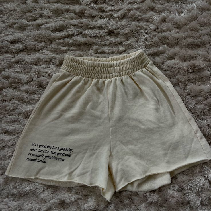 Super Comfy White Sweatshorts I Got From Pacsun. Never Worn Before And In Perfect Condition!! Size Xs But The Waistband Is Very Stretch Short Cotton Athletic Shorts For Vacation, Stretch Beach Shorts With Letter Print, Vacation High-waisted Cotton Athletic Shorts, Summer Athletic Shorts With Letter Print And Stretch, Summer Cotton Athletic Shorts, Letter Print Short Bottoms For Beach, Summer High-waisted Cotton Athletic Shorts, Beach Bottoms With Letter Print And Short Length, High Waist Bottoms With Letter Print For Summer