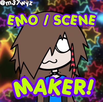 an image of a cartoon character with the words'emo i scene maker '