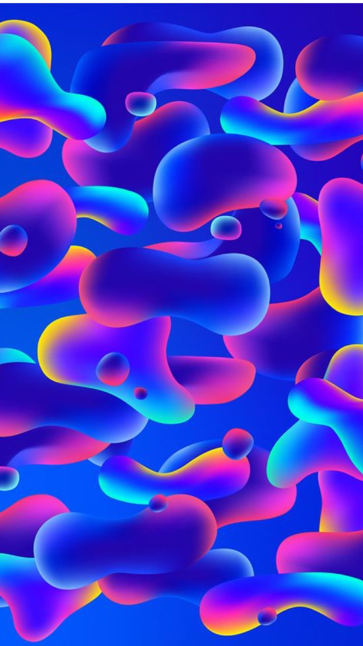 an abstract background with many different colored bubbles in blue and pink colors on a dark blue background