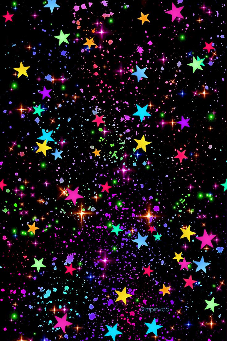 the stars are all over the black background