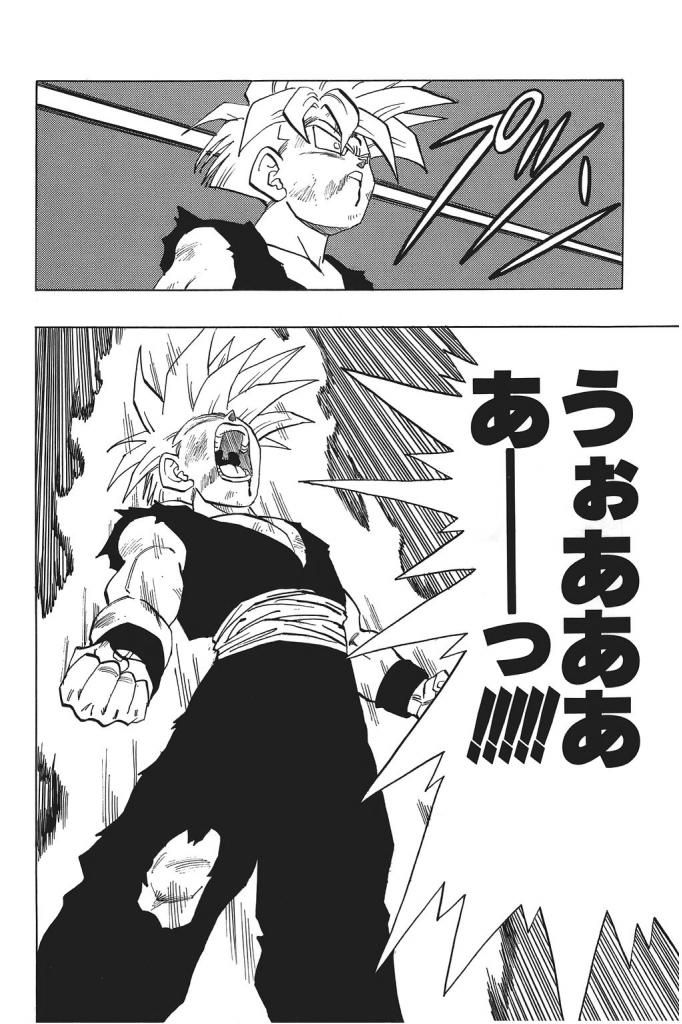 an image of a page from the dragon ball anime book, with two pages in black and white