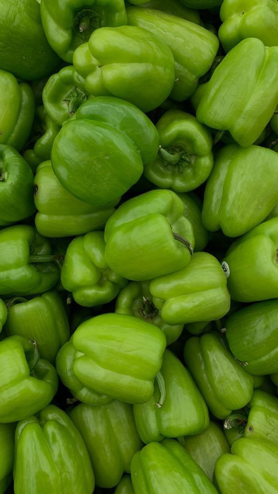 many green peppers are piled up together