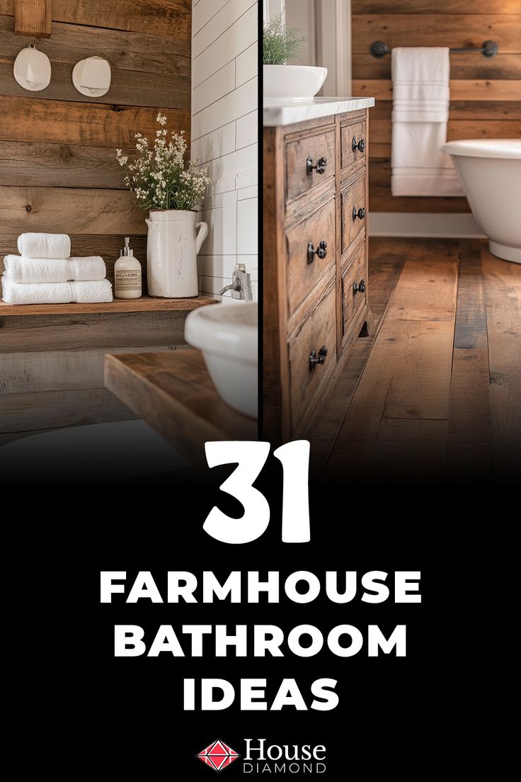 31 Farmhouse Bathroom Ideas Modern Farmhouse Bathroom Ideas Design Master Bath, Barndominium Bathroom Ideas, Shiplap In Bathroom, Rustic Bathroom Makeover, Farm Style Bathrooms, Rustic Sinks, Farmhouse Master Bath, Farmhouse Bathroom Inspiration, Modern Farmhouse Bathroom Ideas