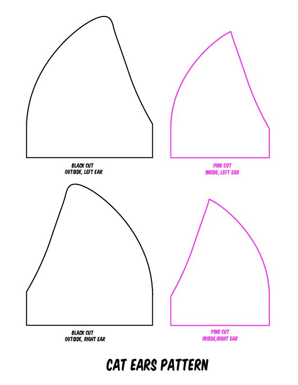 three different shapes and sizes of the cat ears pattern