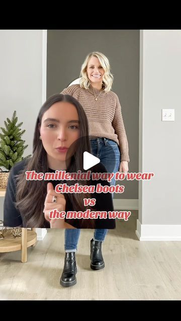 Chloe Mallory Boots Outfit, Chelsea Boots With Jeans Women, Brown Shacket Outfit Women Fall, Mia Chelsea Boots Outfit, Women’s Outfits With Chelsea Boots, Toms Wedge Boots Outfits, Chelsea Boot And Jeans, Gray Chelsea Boots Outfit Women, Styling Winter Boots