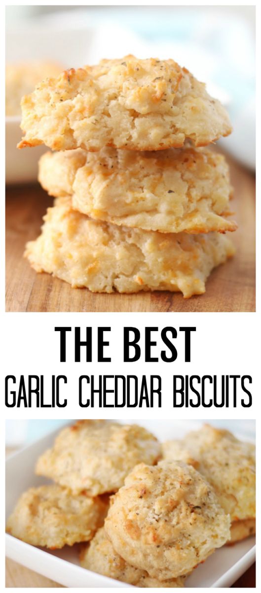 the best garlic cheddar biscuits are made with only three ingredients and ready to be eaten