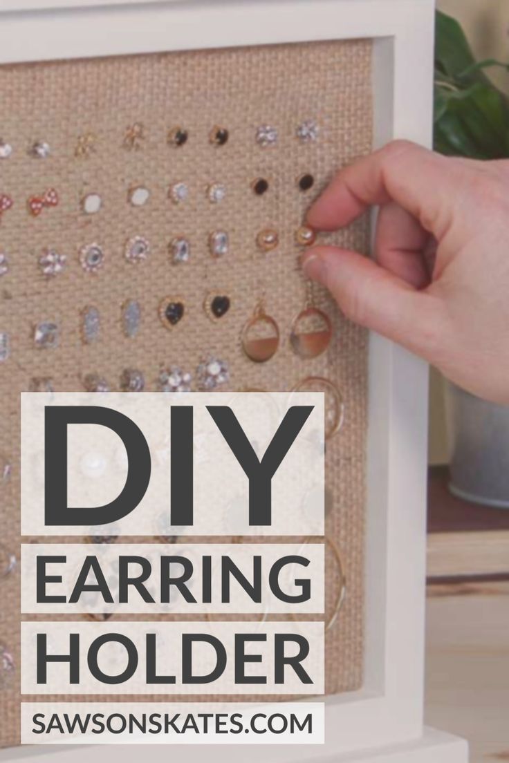 someone is making a diy earring holder