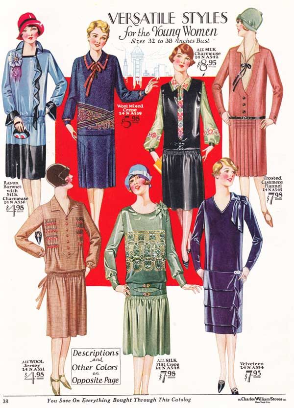 Women's Fashion from a 1927 catalog #vintage #1920s #fashion 1920s Day Dress, 1920 Style, 1920s Fashion Women, 1920s Outfits, 1920 Fashion, Louise Brooks, 20s Fashion, 1920s Dress, Old Fashion