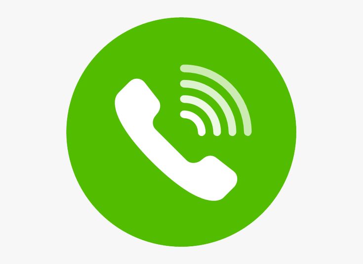 a green circle with a white phone on it