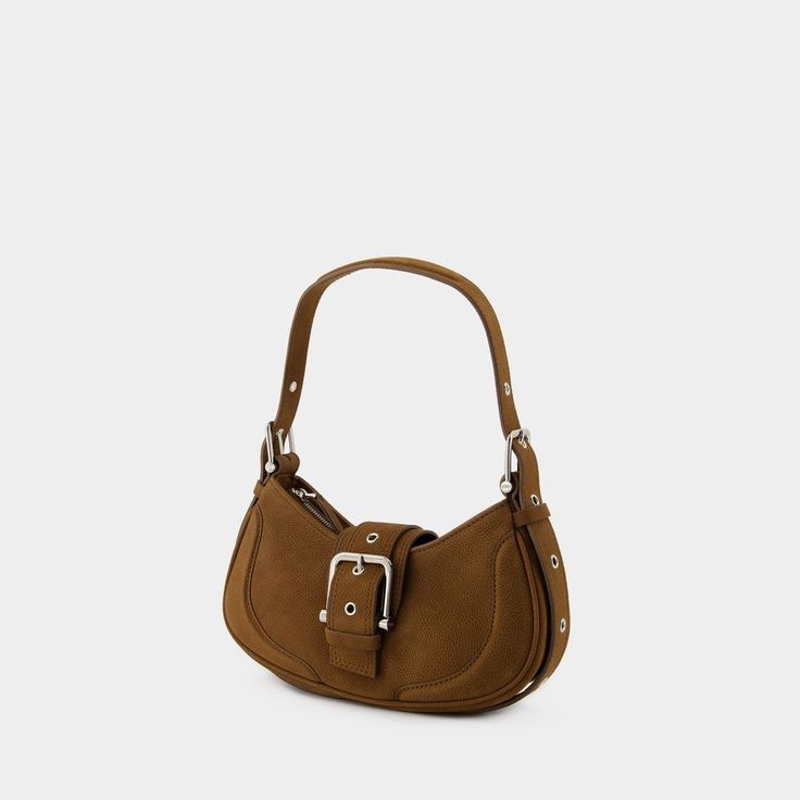 This Osoi shoulder bag features a sleek, curved design highlighted by a stylish buckle accent. The smooth calfskin exterior pairs beautifully with the soft cotton lining, providing organized storage through two compartments and zipped pockets for added convenience.

- Dimensions: 7.5 cm (L) x 27.5 cm (W) x 16 cm (H)  
- Closure: top magnetic clasp  
- Fit: true to size - European sizing Luxury Brown Shoulder Bag With Buckle Closure, Classic Leather Shoulder Bag With Buckle Closure, Leather Baguette Bag With Metal Hardware For Everyday Use, Leather Satchel Baguette Bag With Silver-tone Hardware, Classic Leather Bag With Buckle Closure, Classic Leather Bags With Buckle Closure, Leather Shoulder Bag With Buckle Closure, Everyday Suede Shoulder Bag With Palladium Hardware, Luxury Leather Bags With Buckle Closure