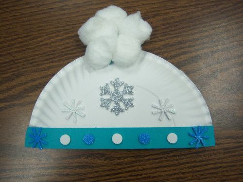 a paper snowman hat sitting on top of a wooden table