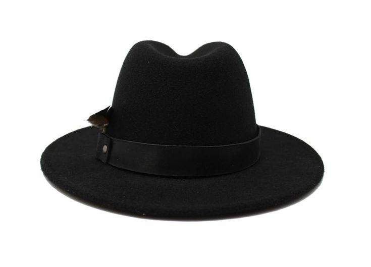 Type: Center Dent Wide Brim Fedora Adjustable Size: With a tie of a knot, adjust the fit of your hat to the ideal size from 21 ¼ to 23 ¼ inches. Dimensions: Wired Brim: 2 7/8", Crown: 4" Color: Black Materials: 65% Cotton , 35% Polyester  Genuine Leather Hat Band Irregular Pyrite Stone Natural Mallard Feather Origin: A Elegant Adjustable Fedora, Chic Adjustable Brimmed Top Hat, Classic Adjustable Felt Hat With Flat Bill, Classic Adjustable Top Hat For Winter, Classic Adjustable Flat Bill Felt Hat, Adjustable Short Brim Winter Fedora, Adjustable Short Brim Fedora For Winter, Classic Adjustable Fedora For Fall, Classic Adjustable Hats For Fall