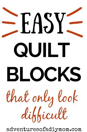 the words easy quilt blocks that only look difficult are in orange and black on a white background