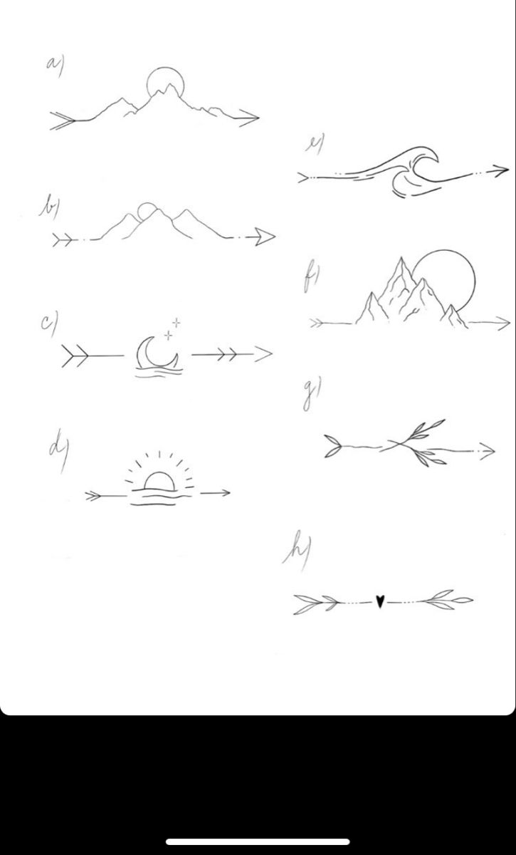 an image of some arrows and mountains in the sky with one arrow pointing to the left