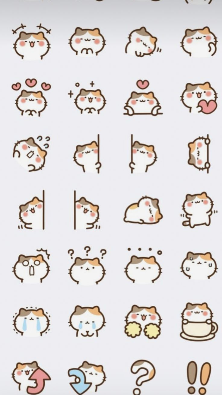 the cat stickers are all different colors and sizes, but one is not very cute