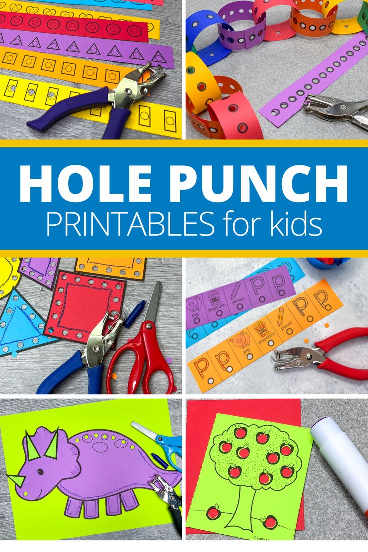 Looking for fun and engaging fine motor skills activities for your preschool or kindergarten kids. These hole punch printables feature a variety of engaging and interactive activities. Find fun ideas for parents, teachers, and occupational therapists looking to help kids develop the skills. With options for letter and number activities, printable crafts, and more, these resources are perfect for both classroom and at-home use. So why wait? Start improving your child's fine motor skills today! Preschool Ripping Activities, Hole Punch Printables Free, Free Hole Punch Activities Fine Motor Skills, Preschool Hole Punch Activities, Morning Tubs Preschool Free, Fine Motor Hole Punch Activities Free, Hole Punch Activities Free Printable Preschool, Free Hole Punch Activities, Find Motor Activities For Kids