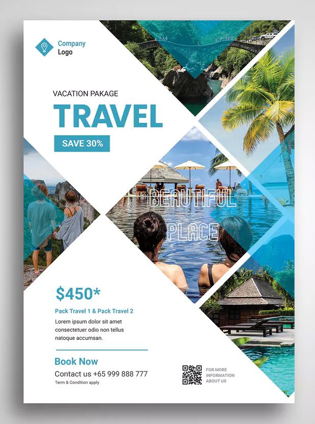 a travel flyer with photos and text on it