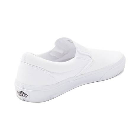 Vans Slip On Skate Shoe - white - 499243 Sports Slip-ons With Vulcanized Sole, Sporty Canvas Slip-ons For Streetwear, Synthetic Slip-ons For Streetwear, Slip-on Slip-resistant Sneakers For Streetwear, Sporty Slip-ons With Vulcanized Sole, Classic Low-top Slip-ons With Slip-resistant, Vans Canvas Shoes With Vulcanized Sole For Sports, Slip-on Slip-resistant Streetwear Sneakers, Vans Sports Canvas Shoes With Vulcanized Sole