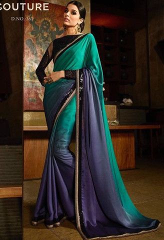 Green Satin Designer Saree..@ fashionsbyindia.com #designs #indian #fashion #womens #style #cloths #clothes #stylish #casual #fashionsbyindia #punjabi #suits #wedding #saree #chic #elegance #beauty #outfits #fantasy #embroidered #dress #PakistaniFashion #Fashion #Longsuit #FloralEmbroidery #Fashionista #Fashion2015 #IndianWear #WeddingWear #Bridesmaid #BridalWear #PartyWear #Occasion #OnlineShopping #sari Indian Designer Sarees, Indian Saree Blouses Designs, Salwar Kamiz, Wedding Saree Indian, Satin Saree, Green Saree, Stylish Sarees, Traditional Sarees, Indian Ethnic Wear