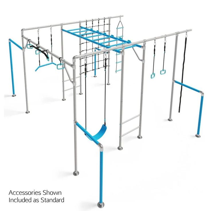 an image of a playground set with swings and bars