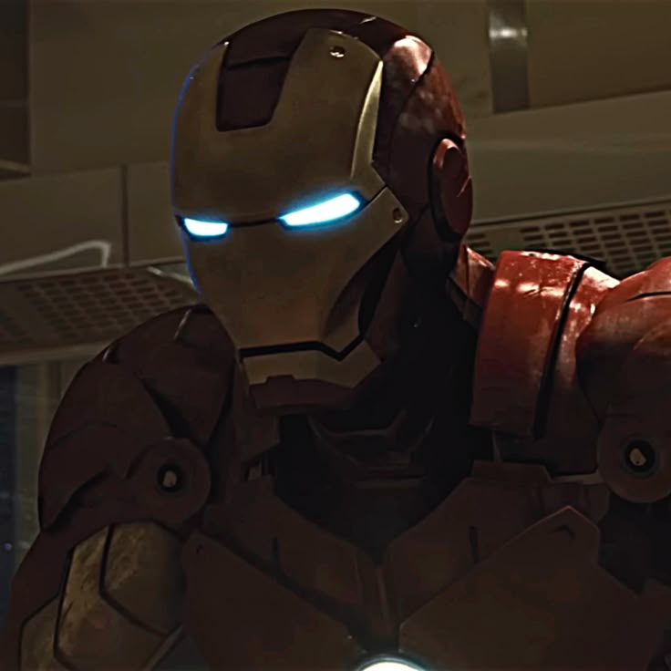 iron man standing in front of the camera