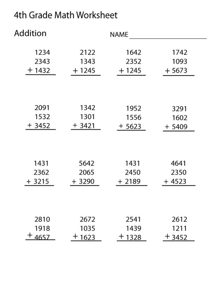 the 4th grade math worksheet is shown with numbers and times to be added