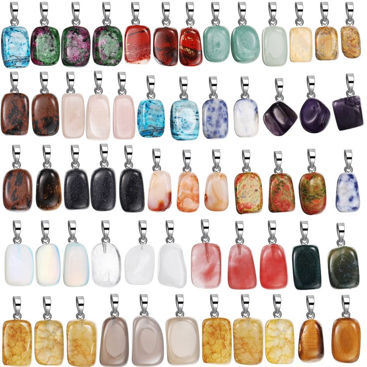 PRICES MAY VARY. Stone Charms in Bulk: you will receive 60 pieces of stone pendants in 20 different styles, 3 pieces for each style; The sufficient quantity and rich shapes can suffice your needs for DIY jewelry making projects and replacement Diversified Assortment: these necklace charms bulk come in many sorts of types, such as flower green, watermelon red, tiger eye, red agate, white dot blue, topaz, white line pine, amethyst and other stones, to meet your assorted crafting needs Versatile Pe Earring Christmas, Stones For Jewelry Making, Jewelry Making Kits, Jewelry Making Project, Jewelry Making Charms, Earring Crafts, Christmas Birthday Gifts, Bijoux Diy, Crystal Stone