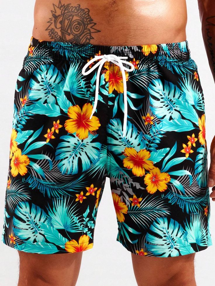 Make a splash this summer in our Tropical Print Swim Trunks With Pocket. Featuring a captivating tropical pattern, these swim trunks offer a fresh and stylish look for your beach adventures. The drawstring and pocket details add functionality, allowing you to adjust the fit and keep your essentials secure. Features: Pattern Type: Tropical, All Over Print Details: Drawstring, Pocket Type: Bottoms Bottom Type: Shorts Fabric: Non-Stretch Composition: 100% Polyester Size Chart(Inch): Size Bottoms Le Summer Vacation Swim Trunks, Tropical Style Short Swim Trunks For Beach, Tropical Style Short Swim Trunks, Tropical Short Swim Trunks For Beach, Tropical Swim Trunks For Vacation, Hawaiian Swim Trunks For Vacation, Summer Vacation Swim Trunks With Drawstring, Tropical Style Short Swimwear For Poolside, Green Beachwear Swim Trunks With Drawstring