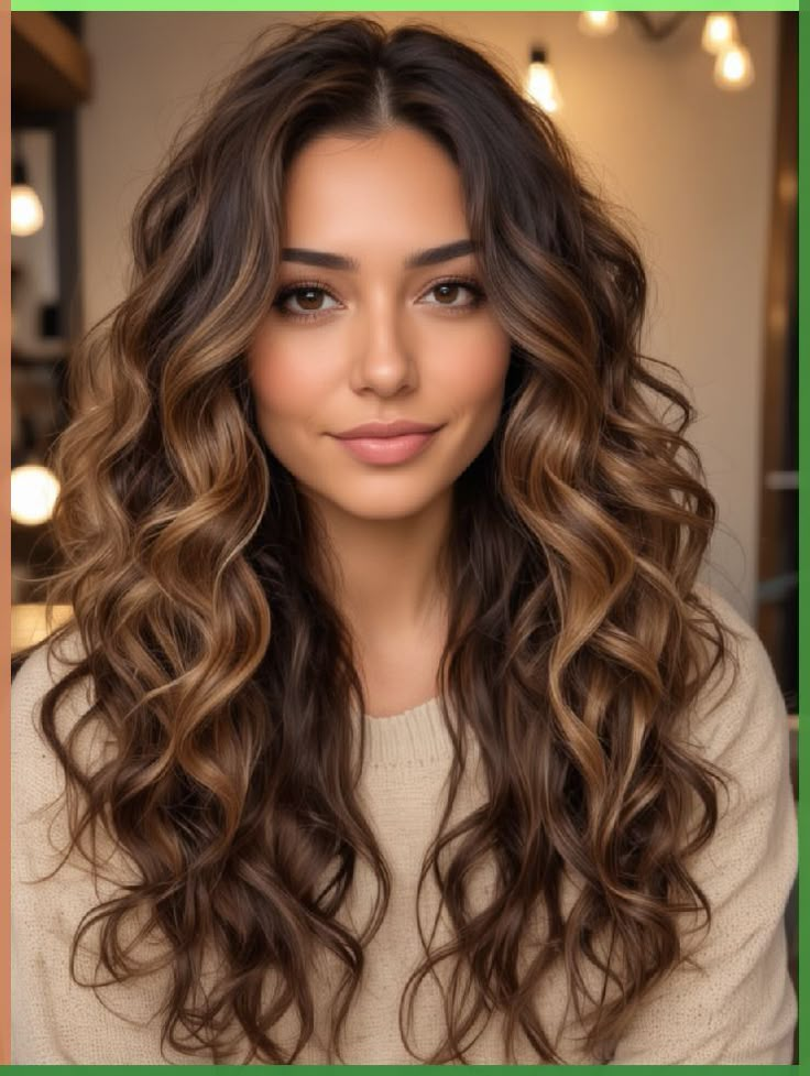 Brunette Hair With Highlights Curly, Dimensional Brunette Hair Color, Hair Color To Brighten Your Face, Cool Brown Curly Hair, Blonde Hair Color Ideas For Fall Winter Balayage Brunette, Balayage Curly Hair Brunettes, Whiskey Hair Color, Winter Bayalage Brunette, Brunette Balayage Hair Fair Skin