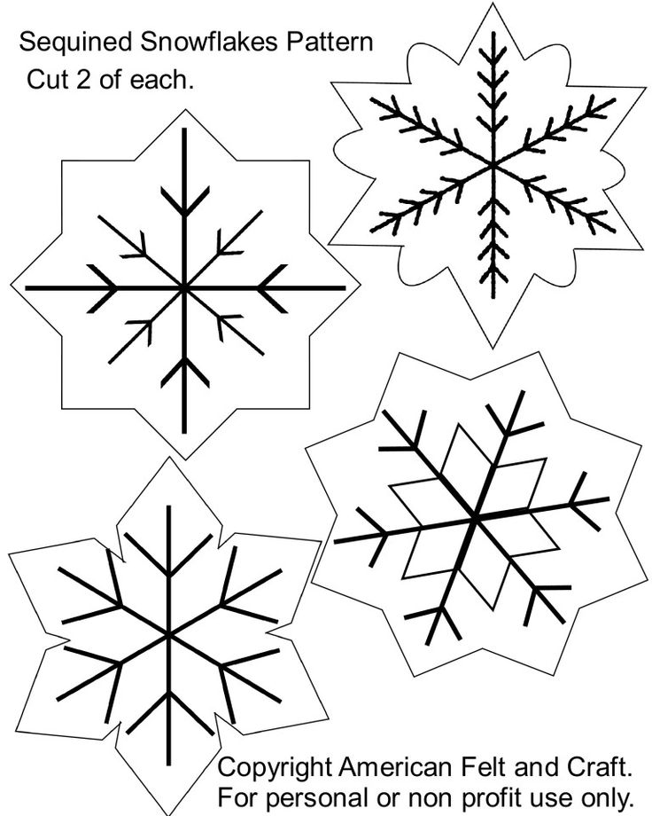 four snowflakes are shown in black and white