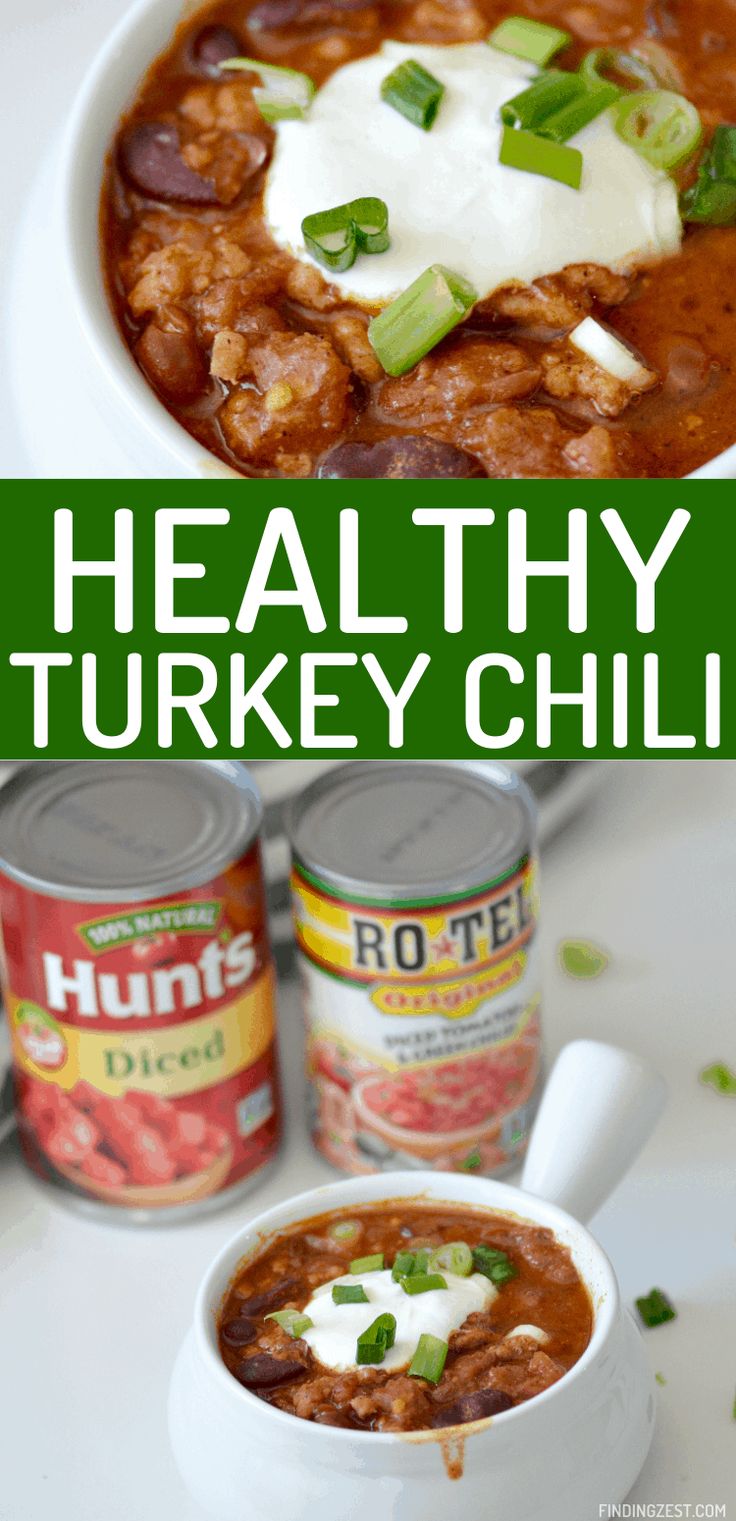 healthy turkey chili recipe in a white bowl