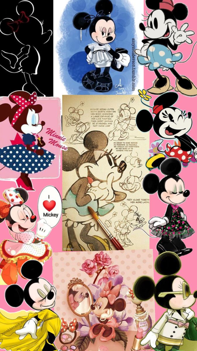 mickey and minnie mouses collage