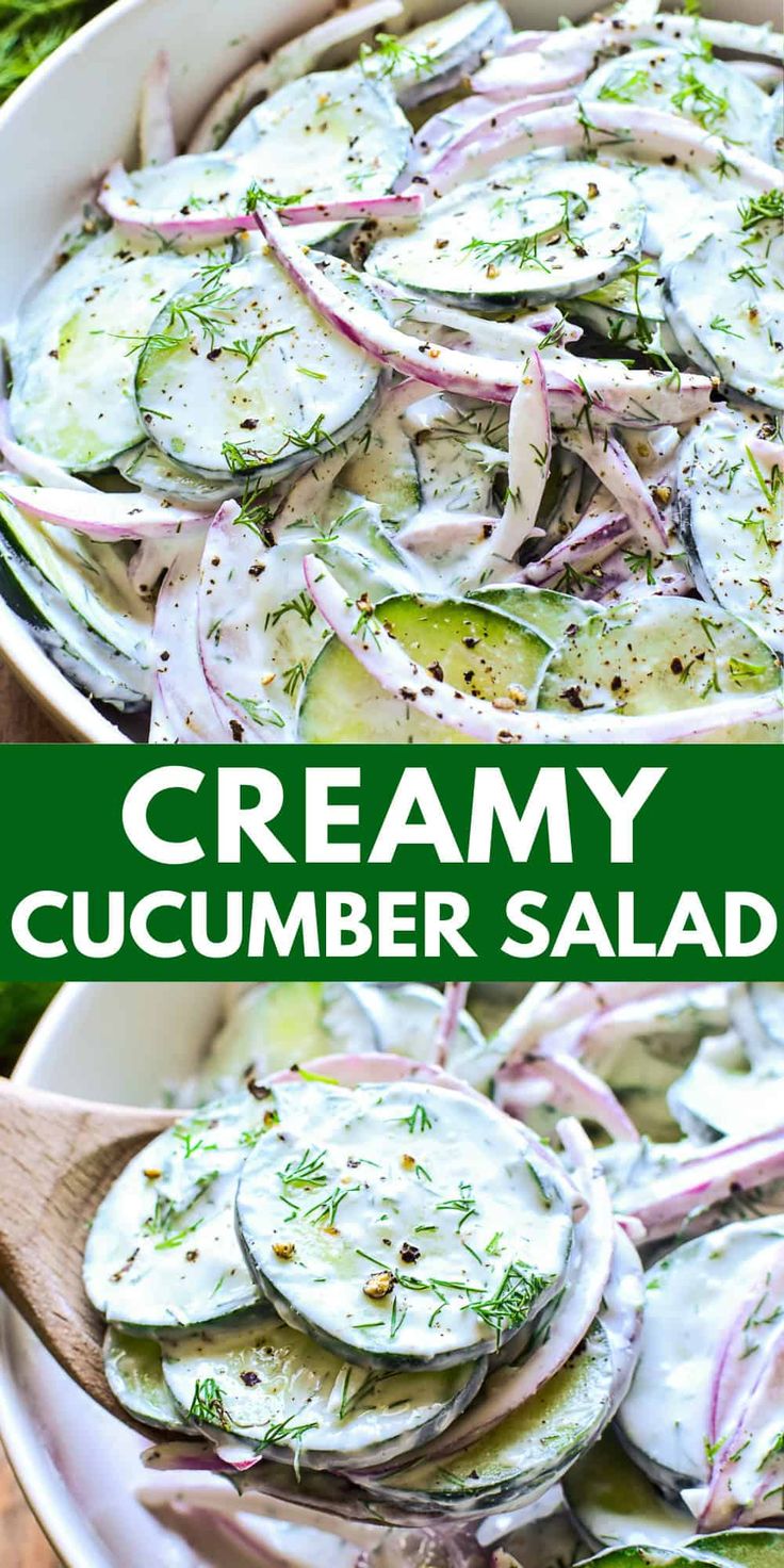 this creamy cucumber salad is loaded with lots of fresh herbs