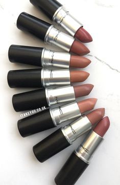 Nude Lipstick Mac, Lipstick Nude Colors, Matte Nude Lipstick Shades, Nude Lipstick Shades For Brown Skin, Mate Lipsticks, Mac Nude Lipstick Shades, Mac Matte Lipstick Shades, Natural Lipstick Shades, Brown Nude Lipstick