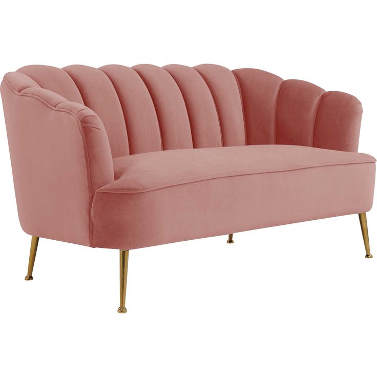 Loveseat Blush Sofa, Pink Loveseat, Velvet Settee, Petite Sofa, Pink Velvet Sofa, Tov Furniture, Glam Living Room, Chair Options, Settee Sofa