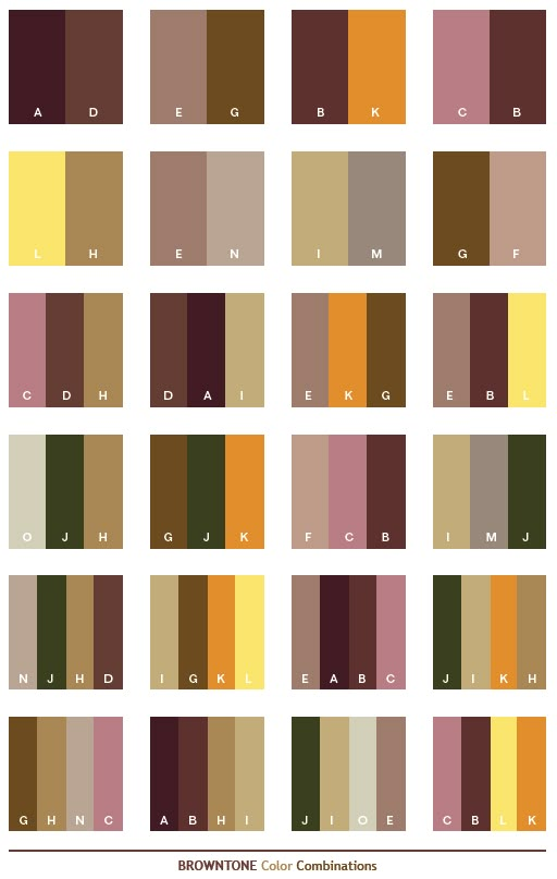 different shades of brown and yellow are shown in this color chart for the same area