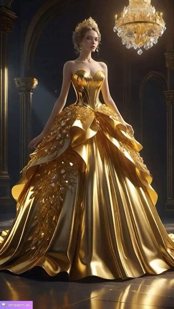 Golden Ball Gown, Prewedding Dress, Groom Makeup, Most Expensive Dress, Princess Dress Fairytale, Golden Gown, Expensive Dresses, Dress Bridesmaids, Bollywood Dress