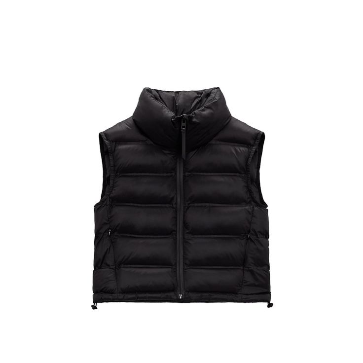 New Zara Water Repellent Vest Black Zara Black Outerwear For Layering, Zara Fitted Winter Vest, Zara Casual Winter Vest, Zara Fitted Vest For Winter, Zara Winter Layering Outerwear, Versatile Black Outerwear For Cold Weather, Zara Winter Outerwear For Layering, Black Vest, Zara Jackets