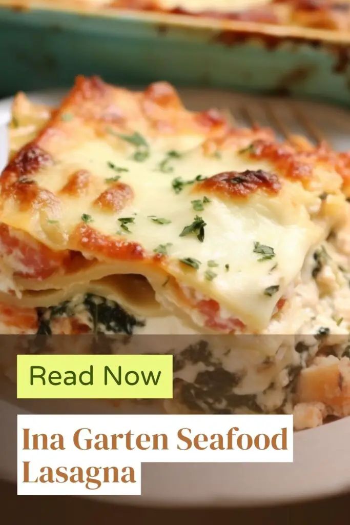 a white plate topped with lasagna covered in cheese and spinach next to a green casserole dish