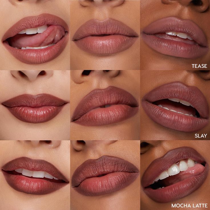 Get the perfect nudes with this plumping trio ✨ Best Drugstore Lip Stain, Brown Lip Liner With Red Lipstick, Lip Blushing Colors, Lipstick Brown Skin, Drugstore Lippies, Mac Lip Combo, Lip Combos Drugstore, Matte Lip Combo, Lip Combinations