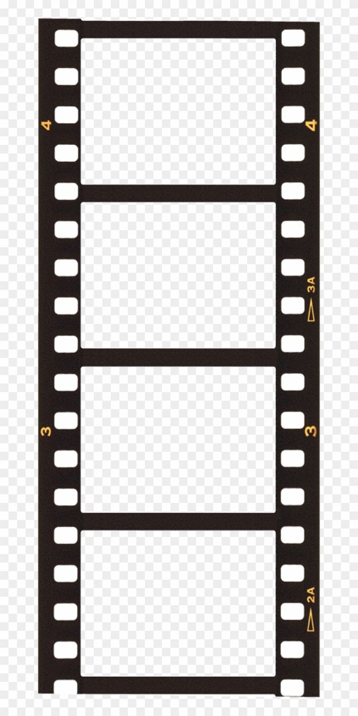 an empty film strip with no image or text on the bottom corner, transparent background