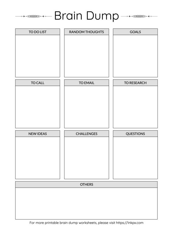 the brain dump worksheet