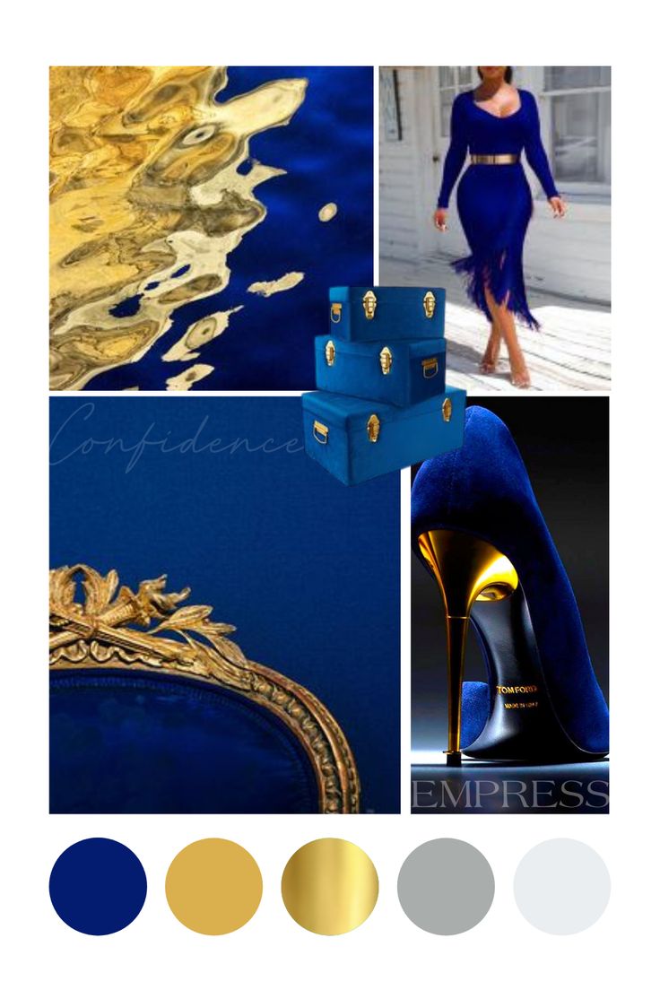 a blue and gold color scheme with different colors