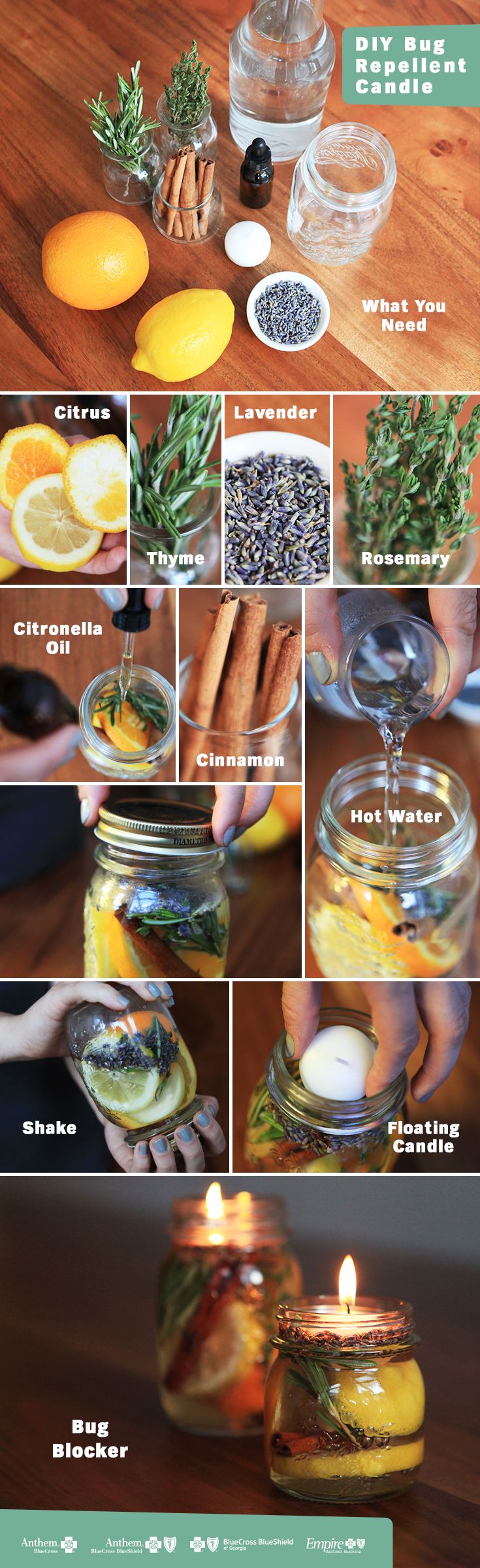 the steps to making an orange and rosemary soup in a jar with herbs, lemons,