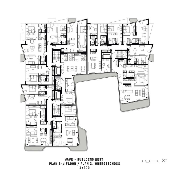 the floor plan for an apartment building with multiple floors and several rooms, including one bedroom