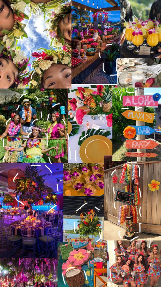 a collage of photos with people and flowers on them in various colors, shapes and sizes