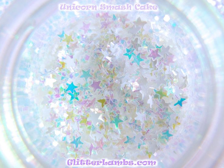 Unicorn Smash Cake glitter. Great for arts and crafts, nails, resin, snowglobe tumbler cups, etc. White Cute Craft Supplies For Gift Making, Cute White Craft Supplies For Gift Making, Fun White Craft Supplies For Birthday, Whimsical White Craft Supplies For Gifts, Unicorn Smash Cake, Glitter Roots, Snowglobe Tumbler, Hair Glitter, Nail Glitter