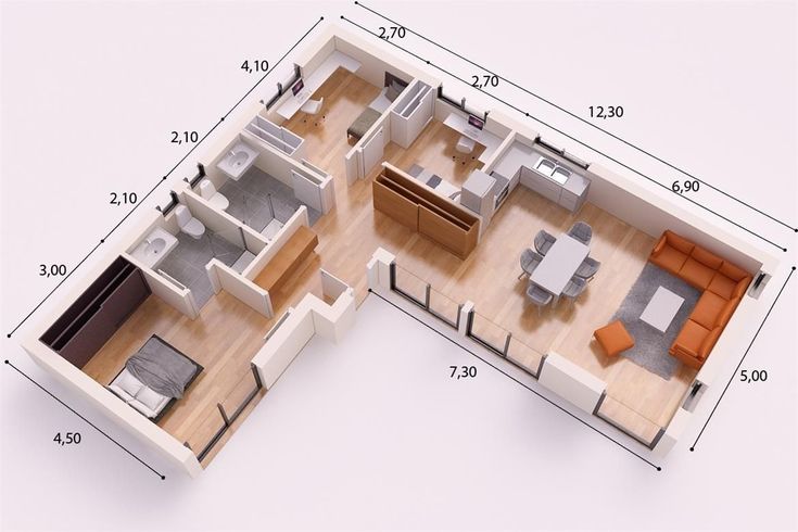 the floor plan for a two bedroom apartment with an attached kitchen and living room area