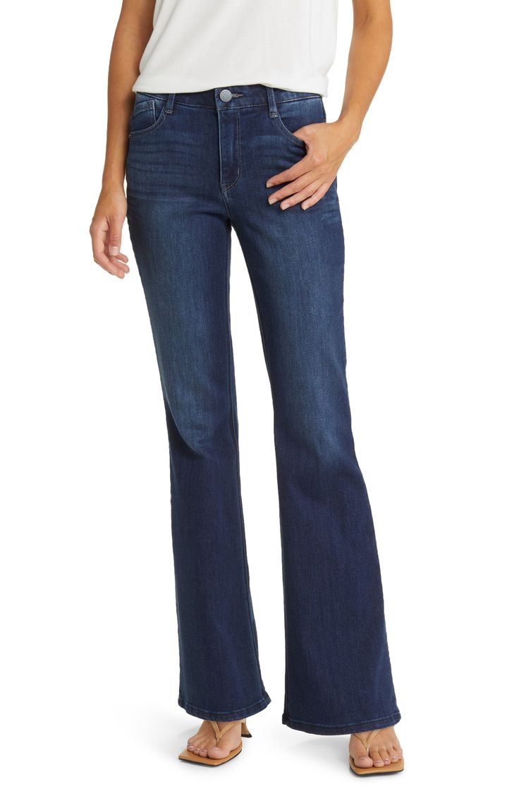 Wit & Wisdom 'Ab'Solution High Waist Flare Jeans | Nordstrom High Waist Flare Jeans, Summer Wardrobe Essentials, Cropped Flare Jeans, Cropped Flares, Made Clothing, Vintage Vibe, Complete Outfits, Denim Leggings, Flared Jeans