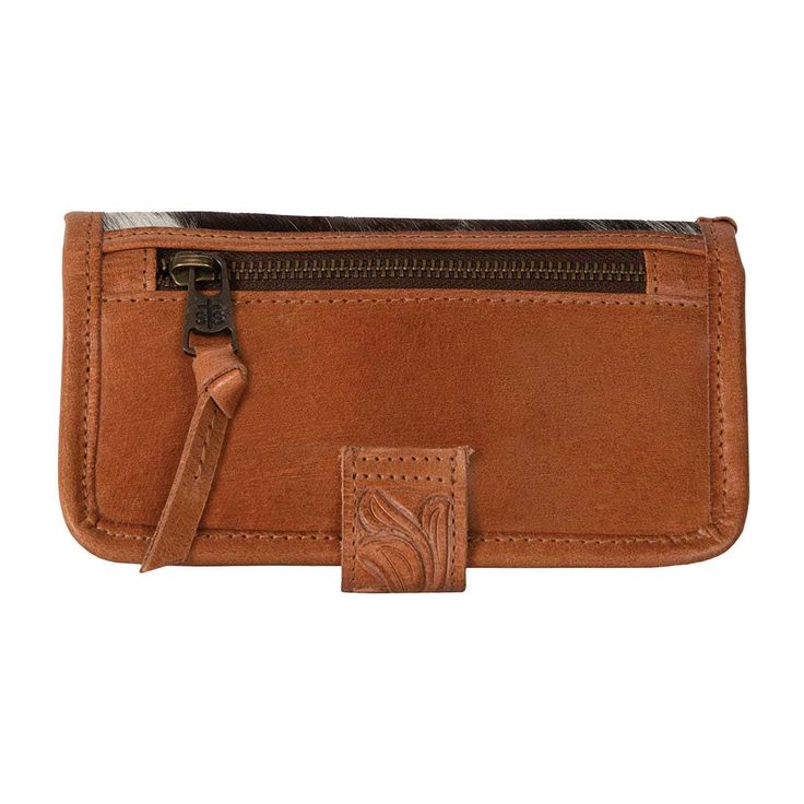 YIPEE KIYAY CROSSBODY WALLET Add a touch of western flair to your getup with the Yipee Kiyay Crossbody Wallet. Features Genuine hair on hide with tooled leather trim. Snap button closure Removable, adjustable crossbody strap 6 Card slots ID slot Phone pocket Currency pocket 1 exterior zip pocket 7” W x 4 “ H x 1” D Travel Wallets With Snap Closure In Pouch Shape, Crossbody Wallet, Tooled Leather, Leather Tooling, 4 H, Crossbody Strap, Snap Button, Leather Trims, Zip Around Wallet